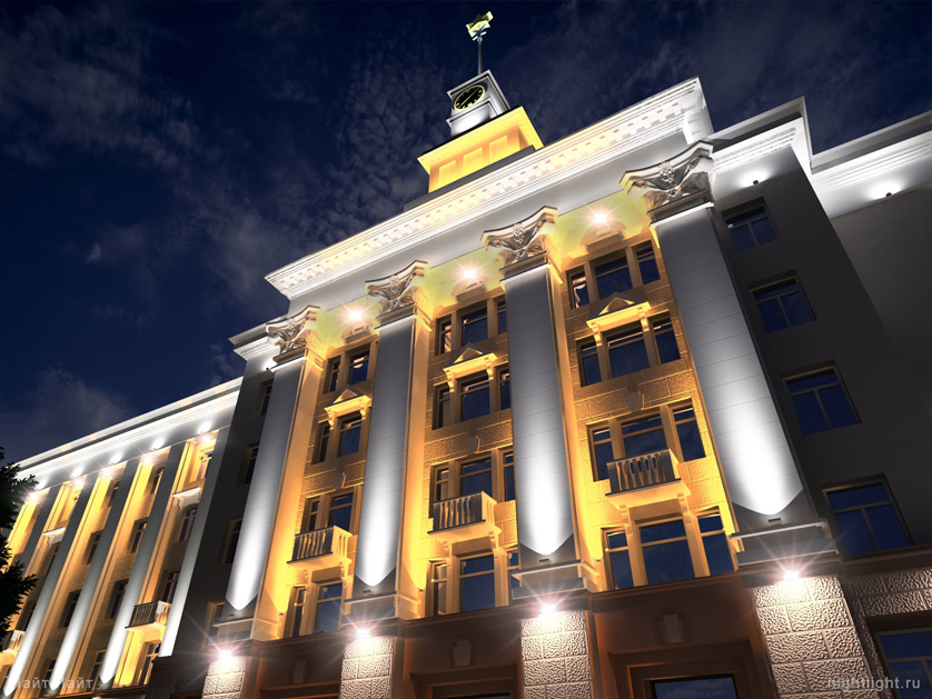 освещение фасада здания